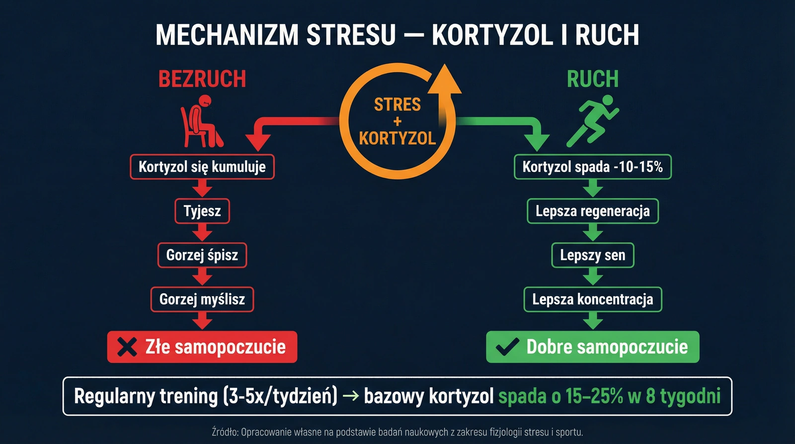 Mechanizm stresu — kortyzol i ruch